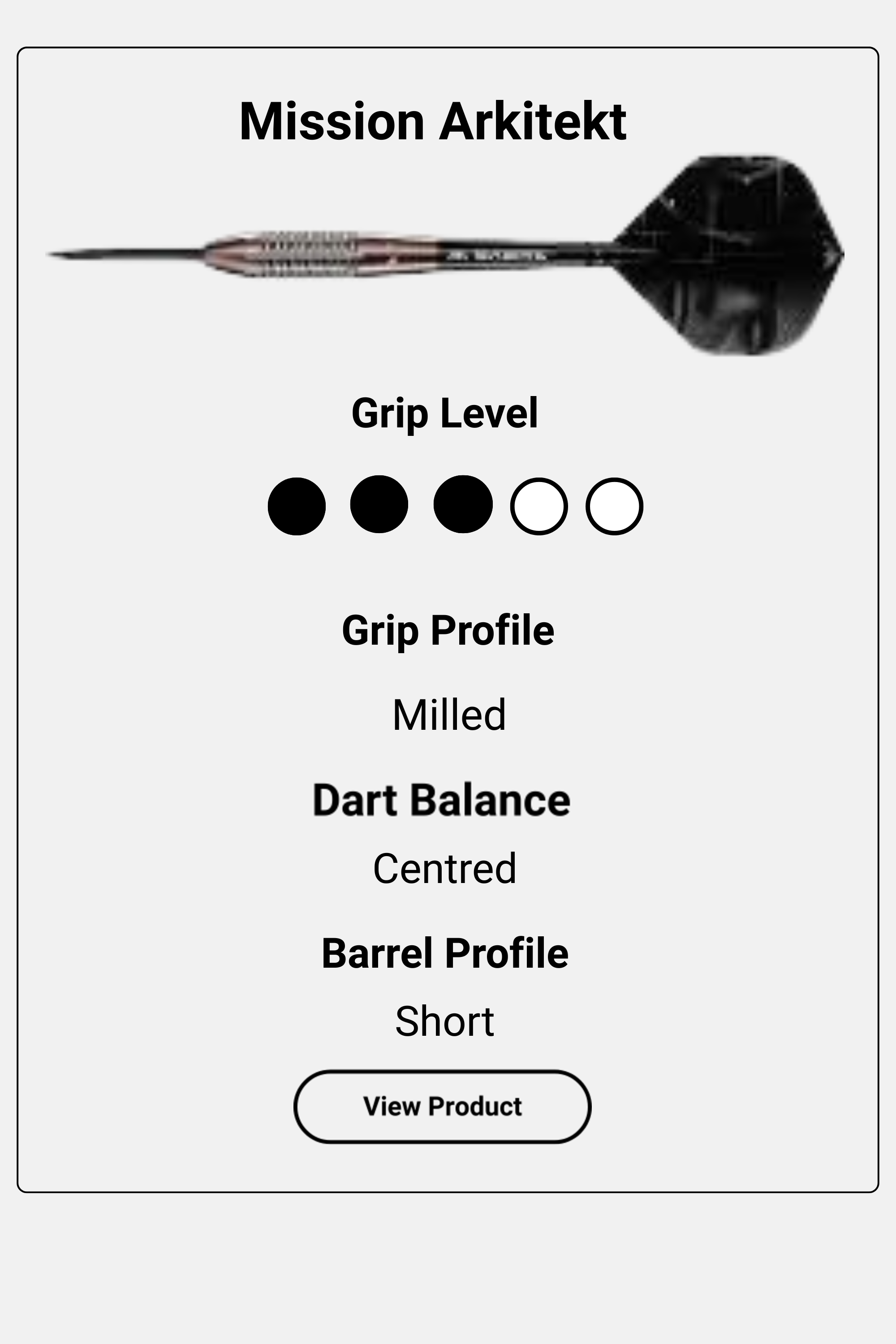 Mission Arkitekt dart information card